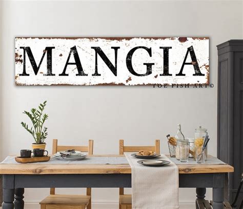 Italian Kitchen Sign Italian Decor Mangia Modern Farmhouse - Etsy