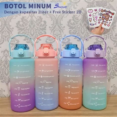 Botol Minum Kekinian 2 Liter Botol Minum Viral Botol Minum Motivasi