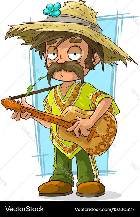 Cartoon Farmer In Straw Hat Royalty Free Vector Image