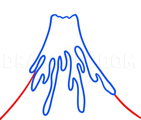 How To Draw A Volcano For Kids Step By Step Drawing Guide By Dawn