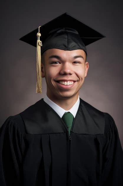 Premium AI Image Portrait Of A Happy Graduate In His Graduation Gown