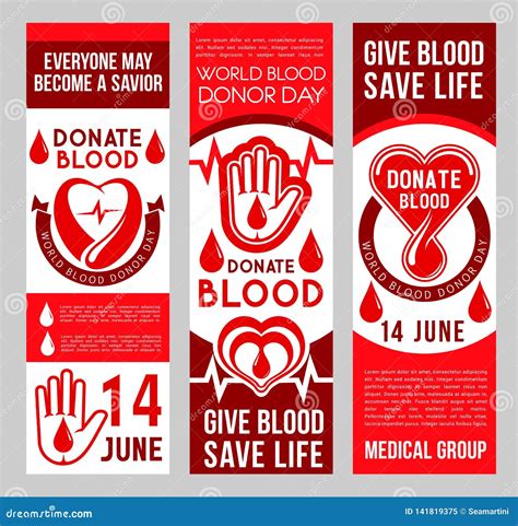 Vector Banners For Blood Donation Donors Stock Vector Illustration Of