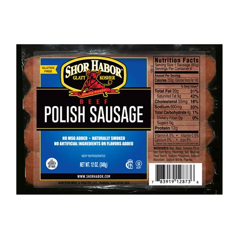 Shor Habor Kosher Beef Polish Sausage Shop Sausage At H E B