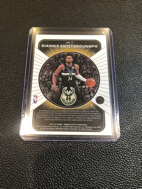 2021 22 Panini Donruss Optic Winner Stays 1 Giannis Antetokounmpo Ebay