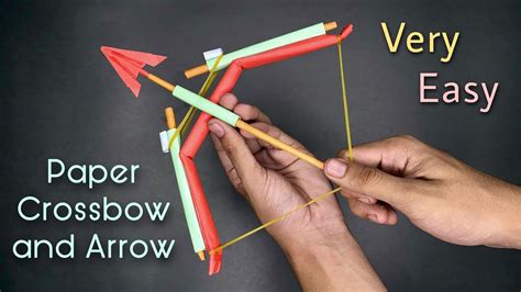 How To Make Bow And Arrow With Paper Easy Paper Bow And Arrow Paper Crossbow Easy Paper