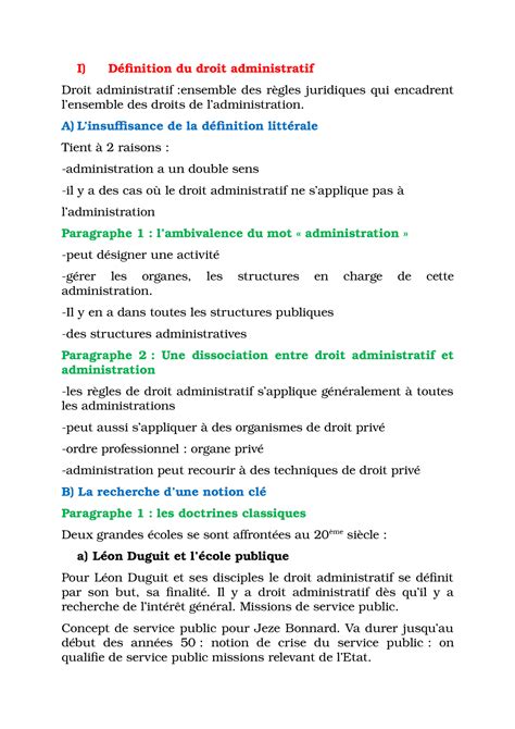 Droit administratif Cours complet I Définition du droit