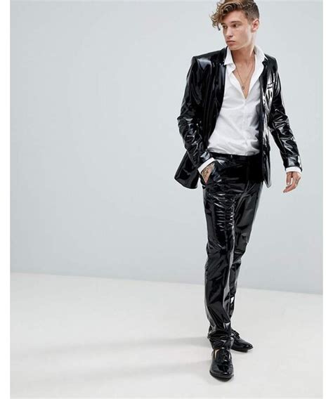 Asos（エイソス）の「asos Design Skinny Suit Pants In Black Pvc（その他パンツ）」 Wear