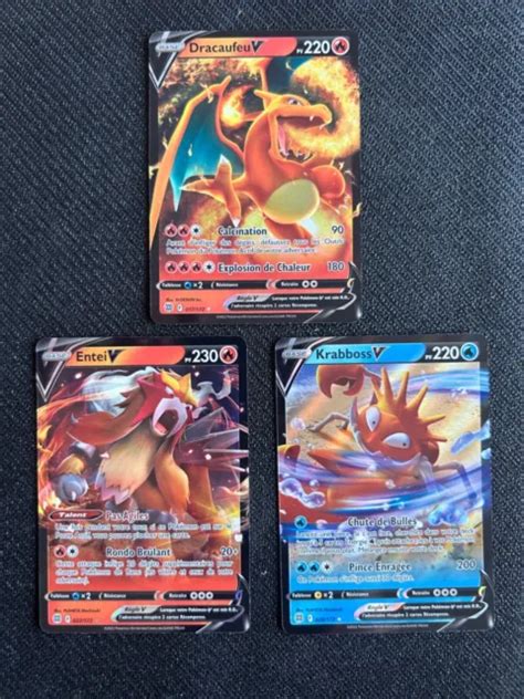 CARTE POKÉMON LOT de 3 V dracaufeu EB09 Stars Etincelantes NEUF FR