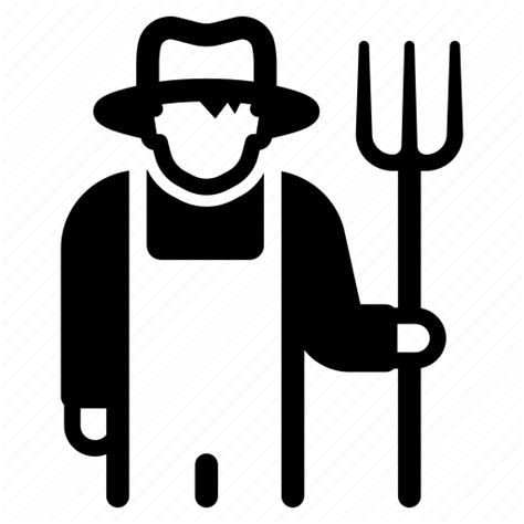 Agriculture Farmer Farming Peasant Pitchfork Producer Worker Icon