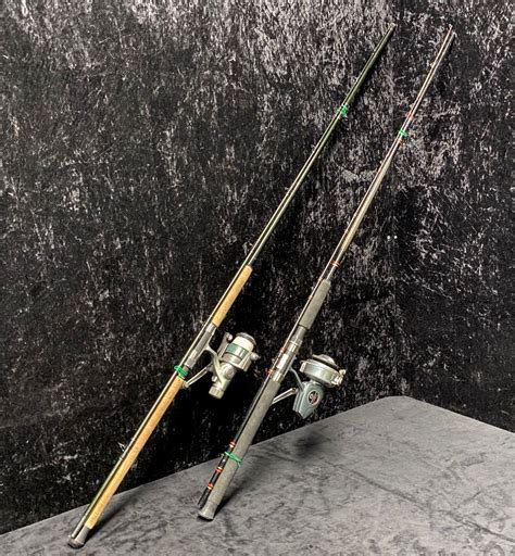 Two Heavy Duty Spinning Rods Daiwa Samurai Rod W Quantum Sx Reel