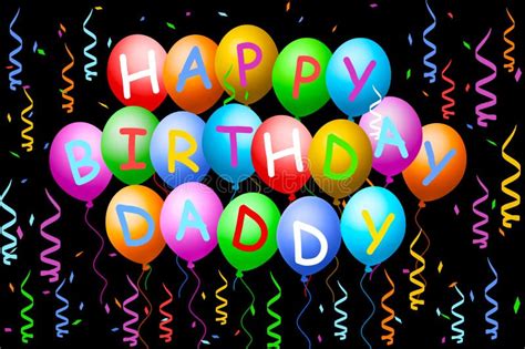 Happy Birthday Daddy Balloons , Banner Stock Illustration ...