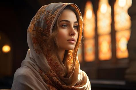 Premium AI Image | Side View of Beautiful European Woman Wearing Brown ...