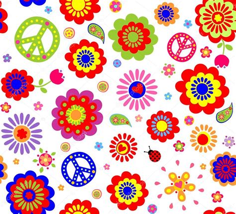 Hippie wallpaper with abstract flowers Stock Vector Image by ©antonovaolena #59175305