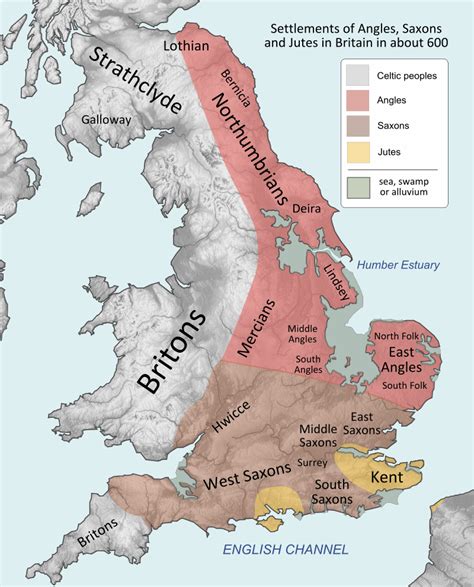 Settlements Of British Peoples In The 7th Century Vivid Maps