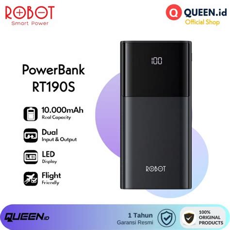 Jual ROBOT RT190S Powerbank 10000mAh LED DUAL PORT Power Bank 10000 MAh