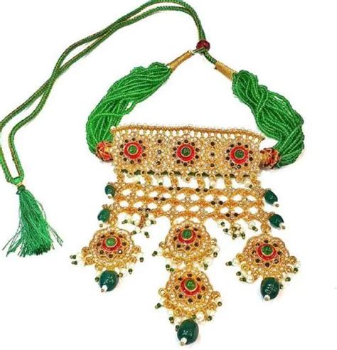 Buy RAJASTHANI GAHANA Alloy Gold Plated Green Jewel Set Pack Of 1