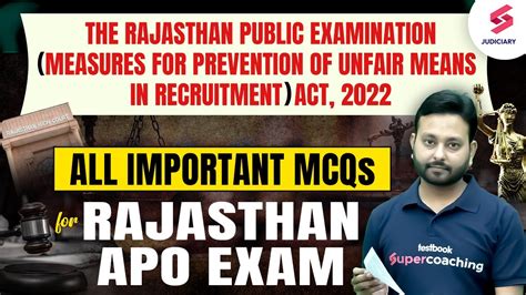 THE RAJASTHAN PUBLIC EXAMINATION ACT 2022 MCQs For Rajasthan APO All