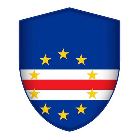 Bandeira De Cabo Verde Em Forma De Escudo Ilustra O Vetorial Vetor