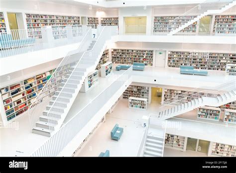 Interior view of the municipal library in Stuttgart Stock Photo - Alamy