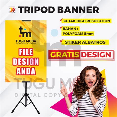 Jual Cetak Tripod Banner Indoor Stand Banner Polyfoam Board Gratis