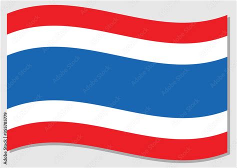 Waving Flag Of Thailand Vector Graphic Waving Thai Flag Illustration