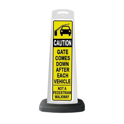 Valet White Vertical Panel Caution With Reflective Sign P