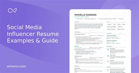 Social Media Influencer Resume Examples Guide For