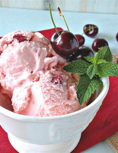 No Churn Cherry Amaretto Ice Cream Kudos Kitchen By Renee