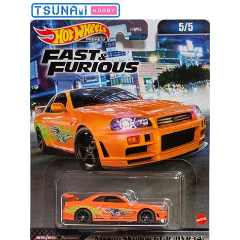 Xe mô hình Hot Wheels Nissan Skyline R34 GT R BNR34 cam Shopee Việt Nam