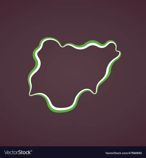 Nigeria Outline Map Royalty Free Vector Image