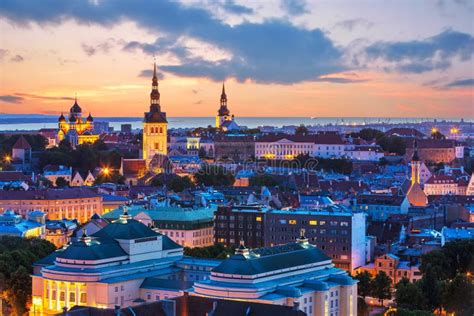 Evening Scenery of Tallinn, Estonia Stock Image - Image of church ...