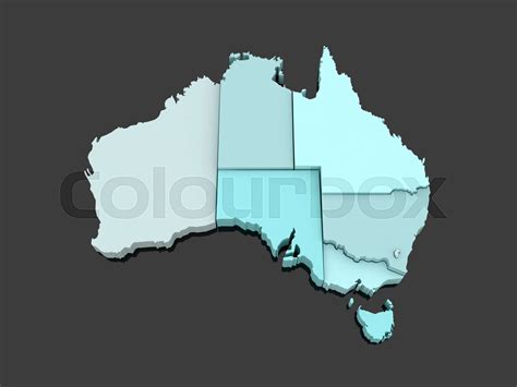 Three Dimensional Map Of Australia Stock Image Colourbox