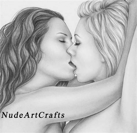 Sapphic Nude Lesbian Art PRINT Of Original Hand Drawing Nudeartcrafts Etsy