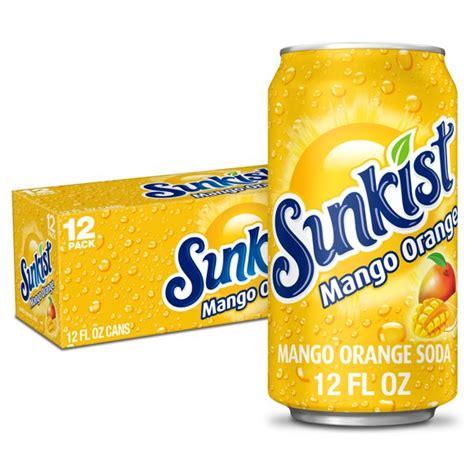 sunkist mango orange 355ml 12 Can - American Candy N Drinks Ltd