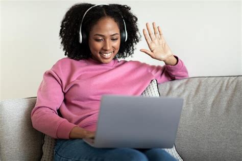 Premium Photo Glad Millennial African American Curly Lady In