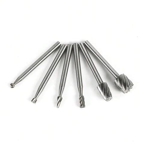 6 Pieces Electric Mini Drill HSS Milling Burrs Wood Cutter Milling ...