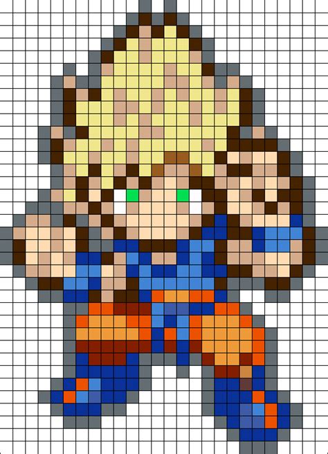 Super Saiyan Goku Dragon Ball Z Perler Bead Sprite Pixel Art Hot Sex Picture