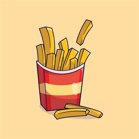 French Fries In Cup Icon Fast Food Vector Collection 9827639 Vector