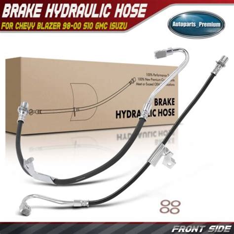 2x Front Left Right Brake Hydraulic Hose For Chevy Blazer 98 00 S10