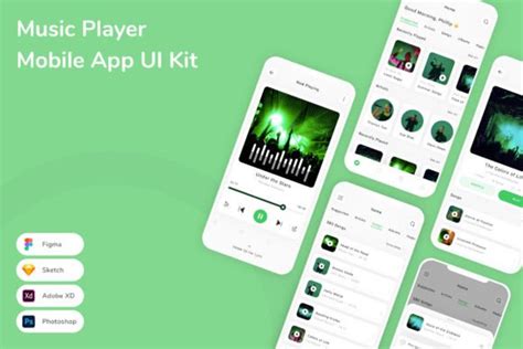 Music Player Mobile App Ui Kit Graphic By Betush Creative Fabrica