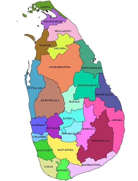 srilanka district map