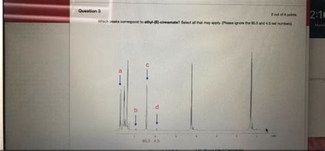 Solved Figure Nmr Spectrum Of Cis Trans Ethyl Cinnamate Chegg