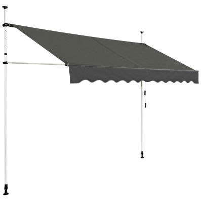 Retractable Telescopic Awning Sun Shade with Manual Crank Handle - Costway