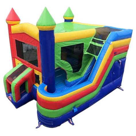 Rainbow Castle Bounce House Combo Phatty Mattys Rentals