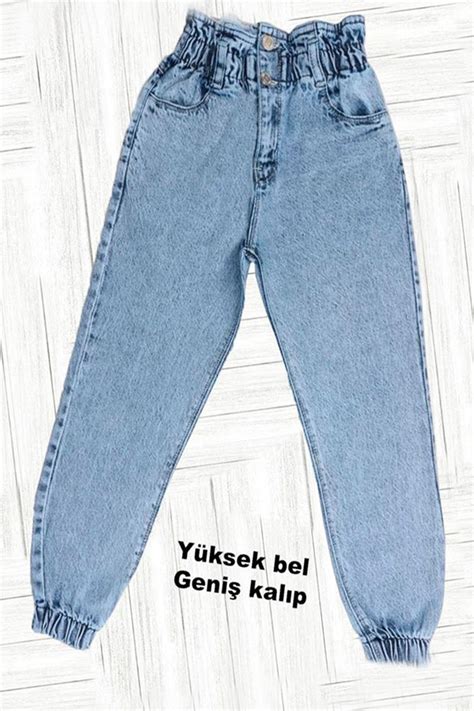 Adabebek K Z Ocuk Geni Kal P Mom Jeans Kot Pantolon Fiyat Yorumlar