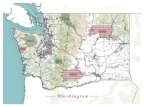 Printable Map Of Washington State Etsy