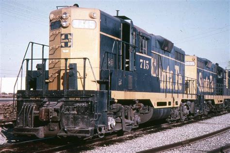 Atsf 715 Emd Gp9 Leads A Freight At San Diego Ca In 1967