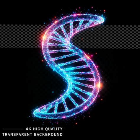 Premium Psd Psd Dna Helix Isolated Glowing On Transparent Background