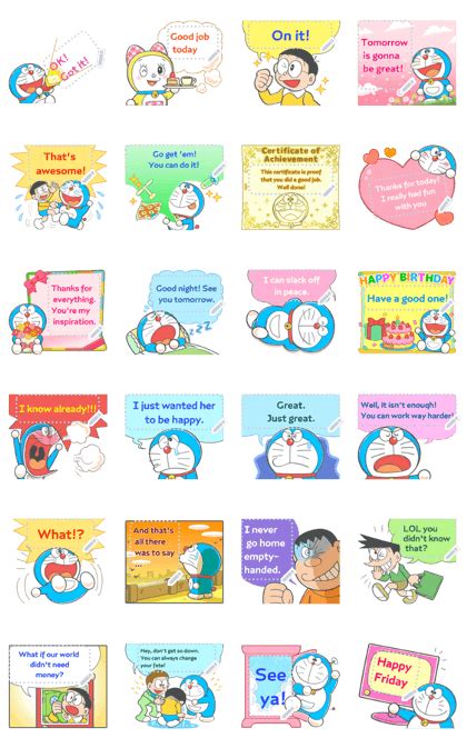 Doraemon Message Stickers LINE WhatsApp Sticker GIF PNG