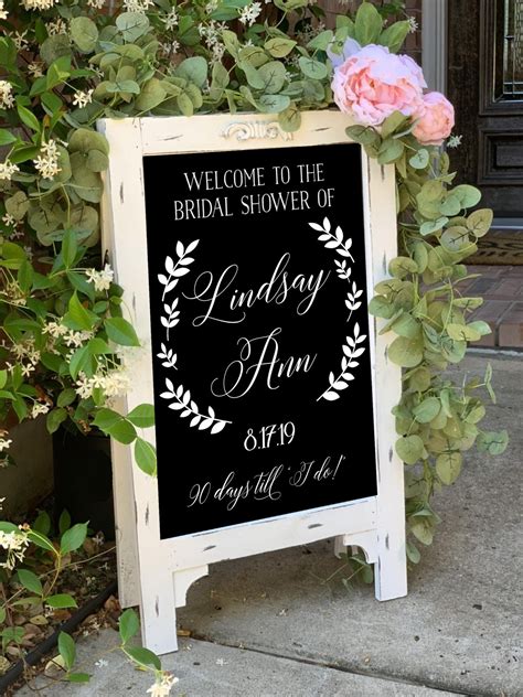 Bridal Shower Sign Chalkboard Easel Bridal Shower Welcome Etsy